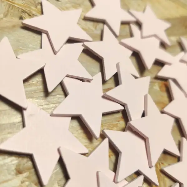 Stelline Rosa in Legno – Decorazioni per Bomboniere Battesimo, Nascita e Baby Shower